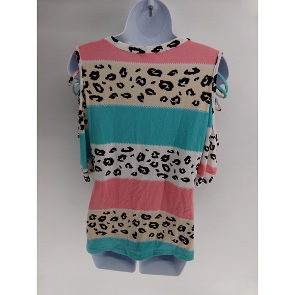 Lovely Melody, Color Blocking In Animal Print, Coral, And Stripes - Size Small - Picture 5 of 8